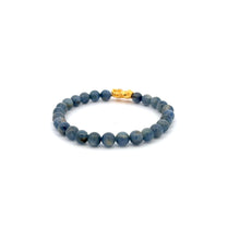 Load image into Gallery viewer, 18K Gold Dragon Pixiu Piyao Lucky Charm Bracelet Gemstones Kyanite 6mm - Rafant
