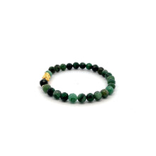 Load image into Gallery viewer, 18K Gold Pixiu Piyao Bracelet Bracelet Emerald Gemstones 6mm Micro Faceted May Birthstone
