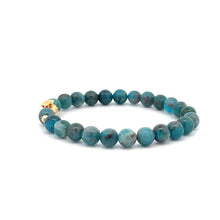 Load image into Gallery viewer, 18K Gold Money Bag Lucky Charm Beads Bracelet Gemstones Apatite 6mm - Rafant
