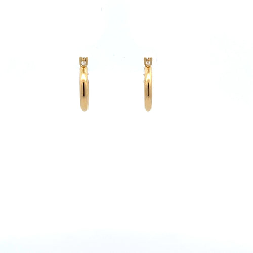 18K Gold Earrings Hoops Small 0.86 grams - Rafant