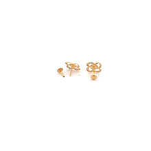 Load image into Gallery viewer, 18K Gold Earrings Screw Type Flower Two Tone - Rafant
