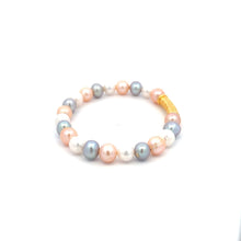 Load image into Gallery viewer, 18K Gold Tube Lucky Charm Bracelet Gemstones Multicolor Pearl 6.5mm - 7.5mm - Rafant
