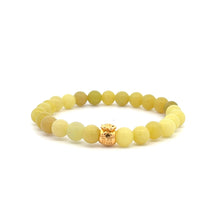 Load image into Gallery viewer, 18K Gold Money Bag Lucky Charm Bracelet Gemstones Lemon Jade 6mm - Rafant
