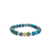 Load image into Gallery viewer, 18K Gold Money Ball Lucky Charm Beads Bracelet Gemstones Apatite 6mm - Rafant
