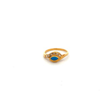 Load image into Gallery viewer, 18K Gold Ring Blue Eye Size 4.5
