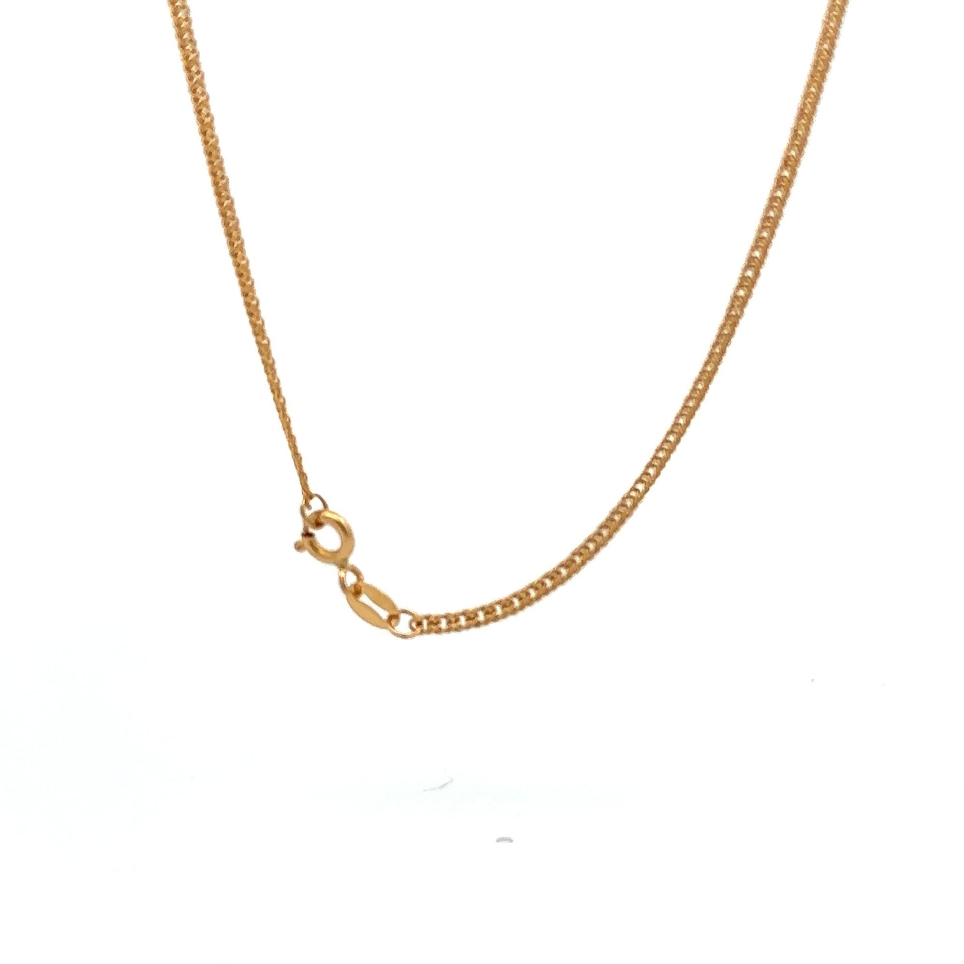 18K Gold Necklace Chain Curb 17.5 inches 2.21 grams - Rafant