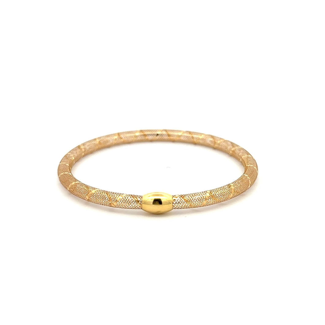 18K Japan Gold Bracelet Mesh Soft Bangle Flexible 6.5 inches 1.01 grams - Rafant