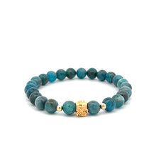 Load image into Gallery viewer, 18K Gold Money Bag Lucky Charm Beads Bracelet Gemstones Apatite 6mm - Rafant
