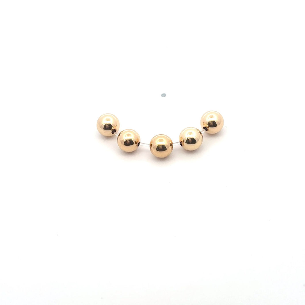 18K Gold Ball Polished Bead Spacer Small 7mm DIY Bracelet Necklace Sold by Pack