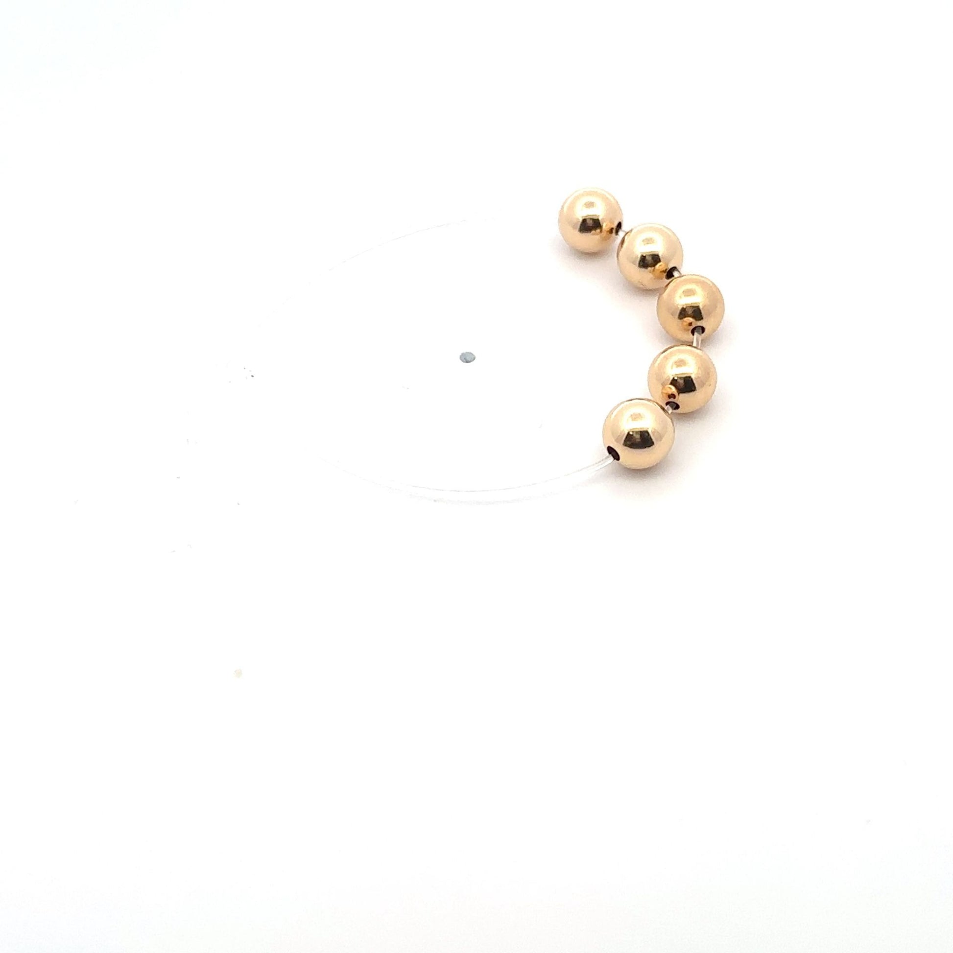 18K Gold Ball Polished Bead Spacer Small 7mm DIY Bracelet Necklace Sold by Pack - Rafant