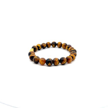 Load image into Gallery viewer, 18K Gold Piyao Pixiu Dragon Bracelet Gemstones Tiger&#39;s Eye Carved 8mm
