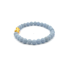Load image into Gallery viewer, 24K Gold Piyao Pixiu Lucky Charm Bracelet Gemstones Angelite 6mm - Rafant
