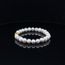 Load image into Gallery viewer, 18K Gold Pixiu Piyao Bracelet Natural Gemstones Freshwater Pearl Light Grey - Rafant
