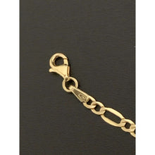 Load image into Gallery viewer, 18K Gold Bracelet Bar Figaro Chain Link 7.5 inches 2.36 grams
