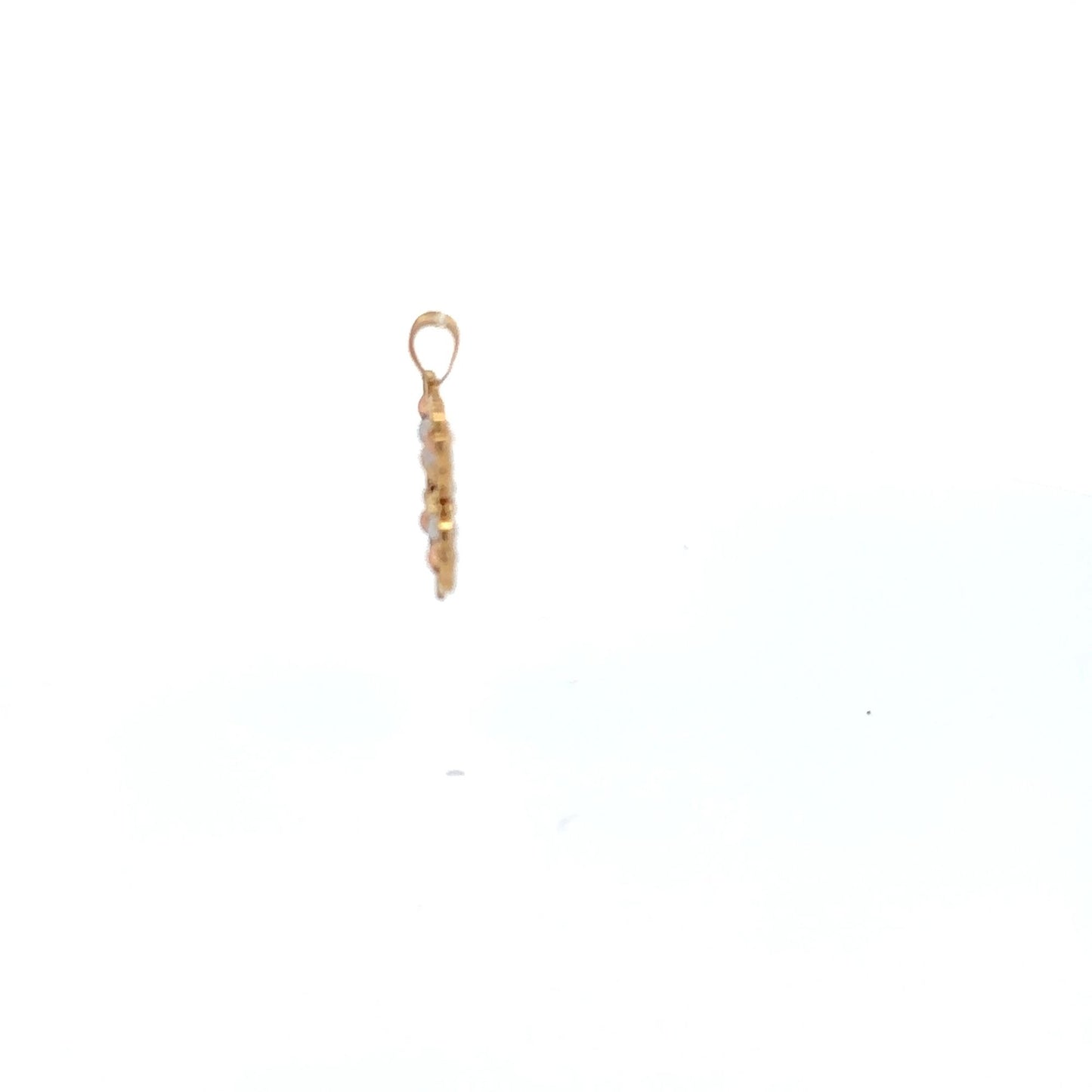 18K Gold Pendant Flower Tricolor White Yellow Rose Gold 2.40 grams - Rafant