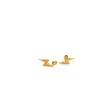Load image into Gallery viewer, 18K Gold Earrings Stud Screw Type Lightning Bolt - Rafant
