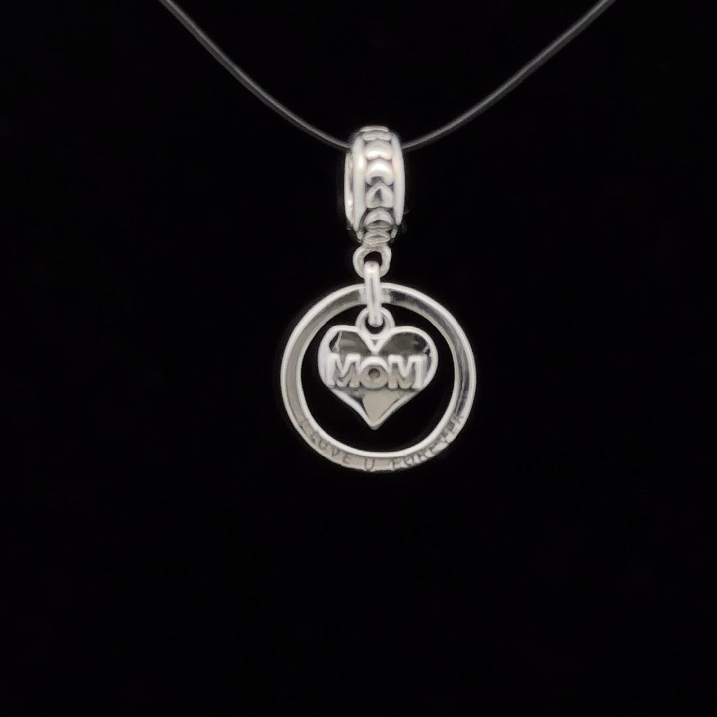 925 Sterling Silver Charm Bead MOM Mother For Charm Bracelet Necklace - Rafant