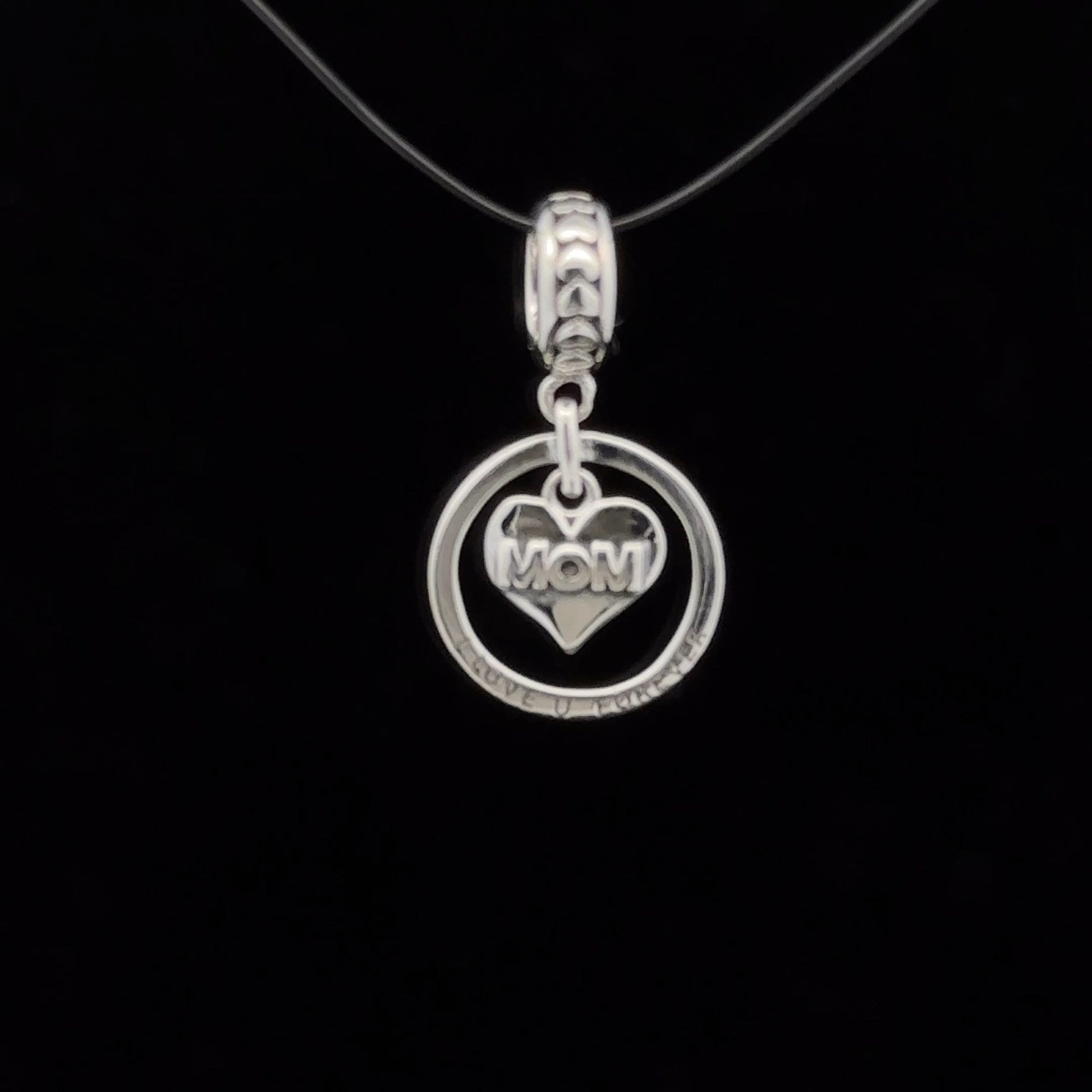 925 Sterling Silver Charm Bead MOM Mother For Charm Bracelet Necklace - Rafant