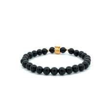 Load image into Gallery viewer, 18K Gold Money Bag Lucky Charm Beads Bracelet Gemstones Obsidian 6mm - Rafant
