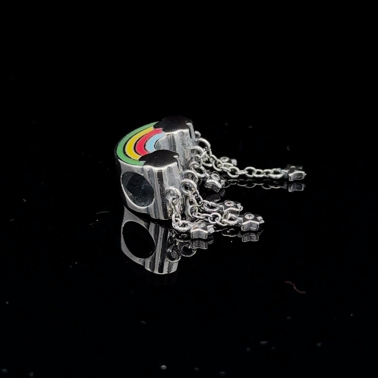 925 Sterling Silver Charm Bead Rainbow Stars For Charm Bracelet Necklace - Rafant