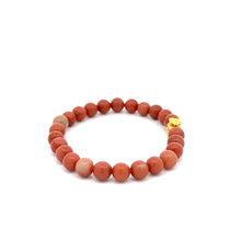 Load image into Gallery viewer, 18K Gold Money Bag Lucky Charm Bracelet Gemstones Jade Indian Red 6mm - Rafant
