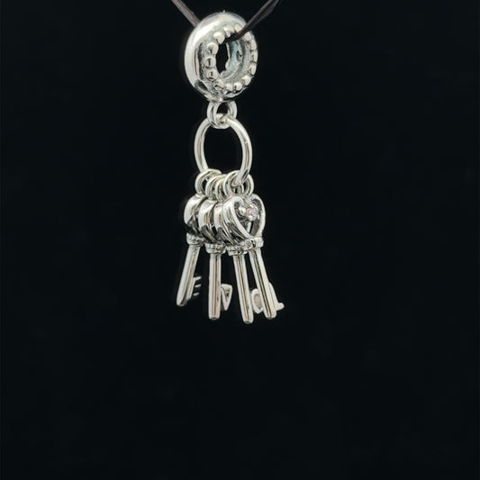 925 Sterling Silver Charm Bead Keys For Charm Bracelet Necklace - Rafant
