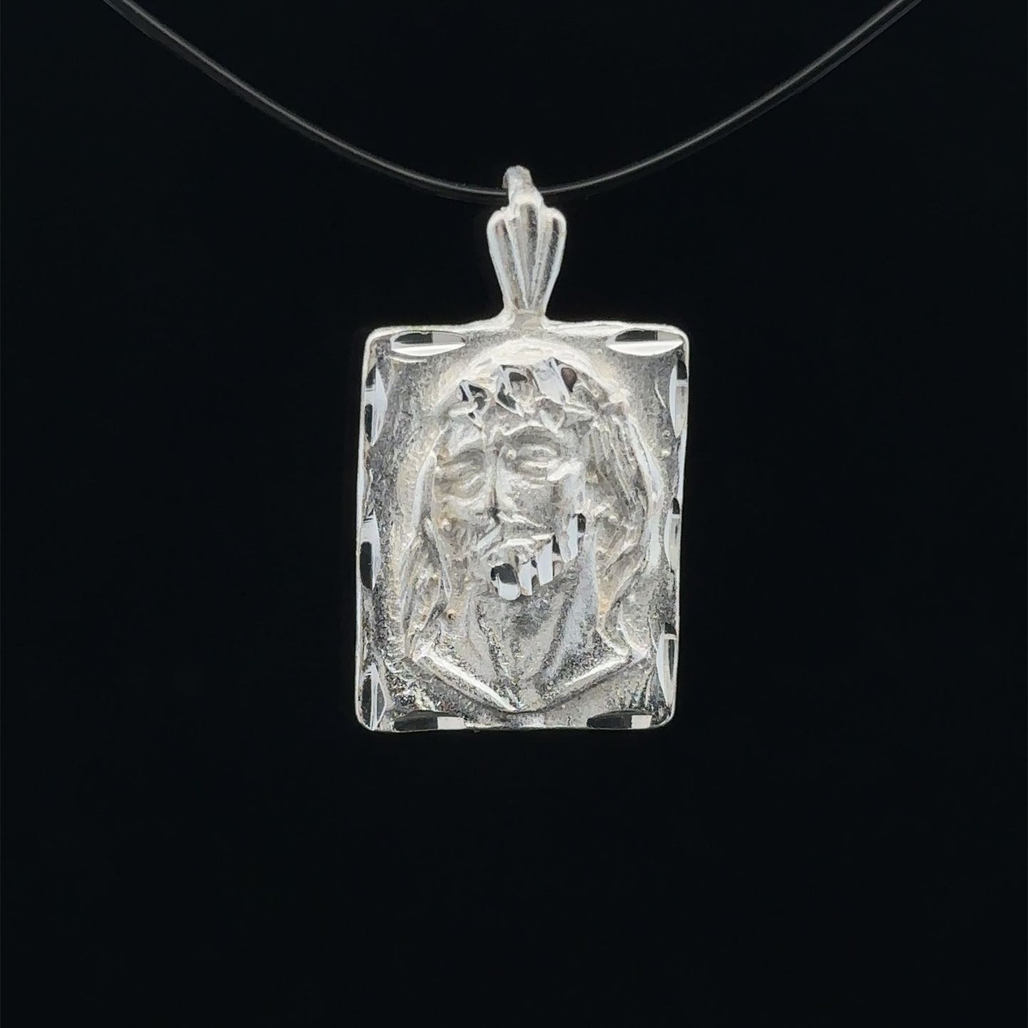 925 Sterling Silver Pendant Charm Jesus Christ Religious Medalion - Rafant