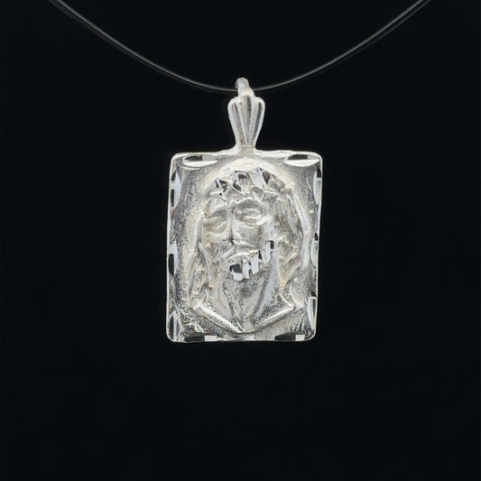 925 Sterling Silver Pendant Charm Jesus Christ Religious Medalion - Rafant