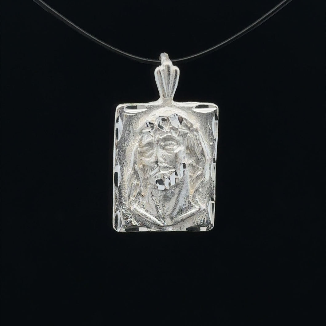 925 Sterling Silver Pendant Charm Jesus Christ Religious Medalion