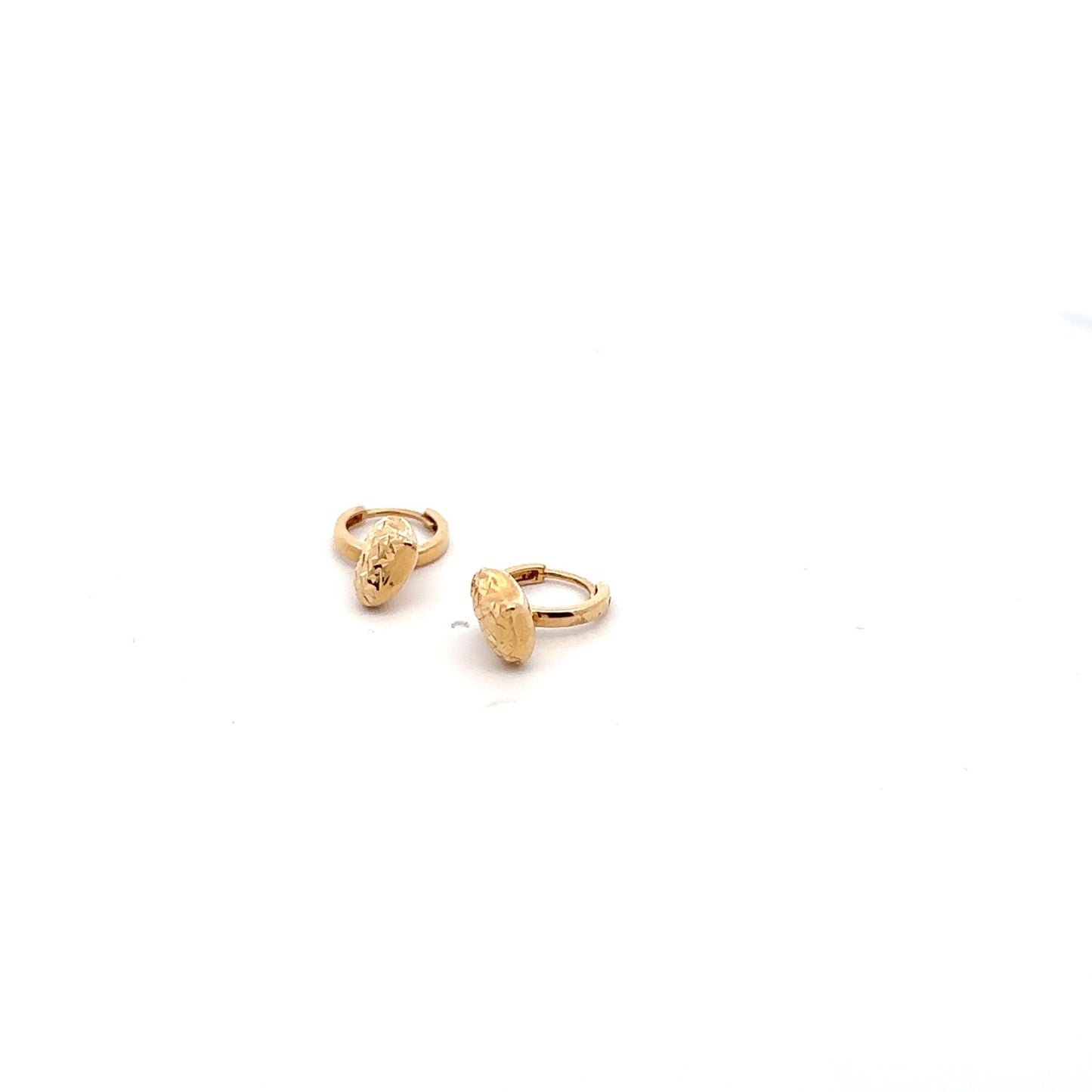18K Gold Earrings Hoops Dangle Heart - Rafant