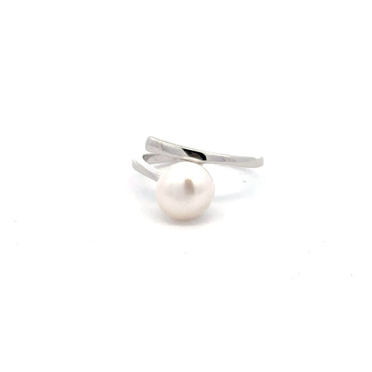 925 Sterling Silver Ring Freshwater Pearl Size 5 - Rafant