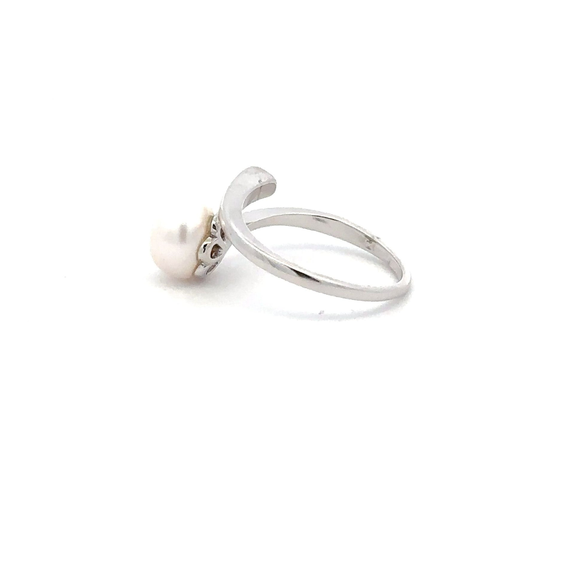 925 Sterling Silver Ring Freshwater Pearl Size 5 - Rafant
