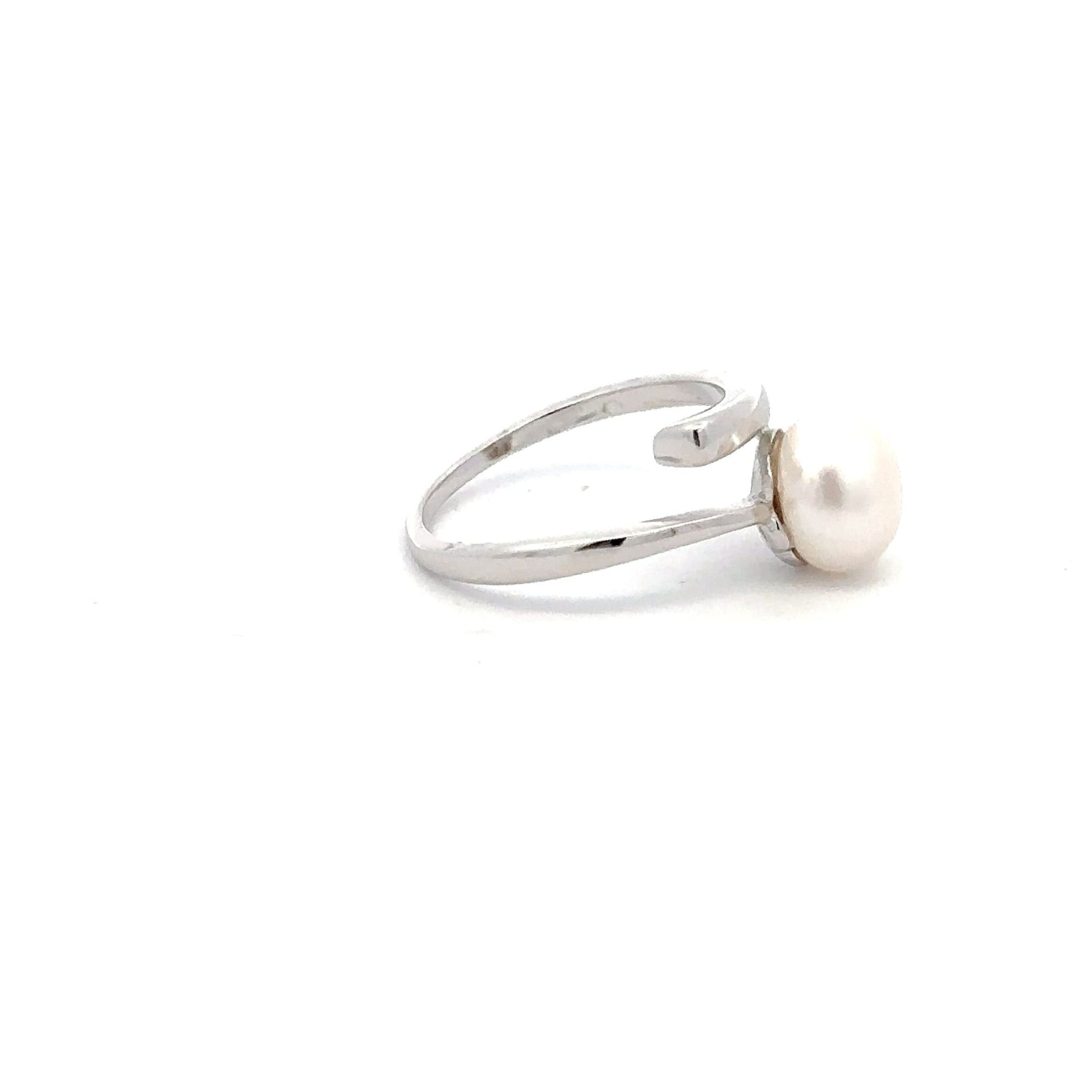 925 Sterling Silver Ring Freshwater Pearl Size 5 - Rafant