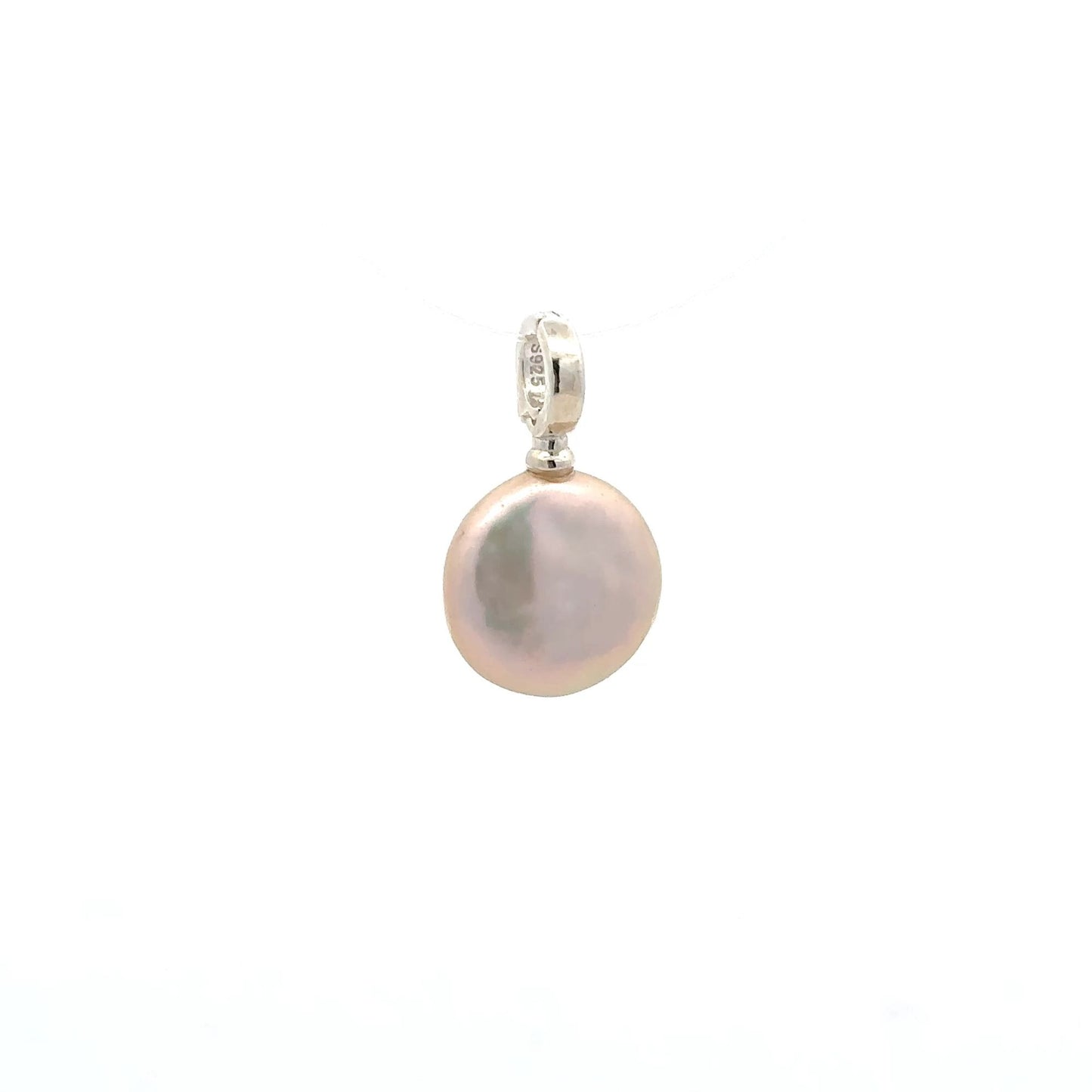 925 Sterling Silver Charm Freshwater Pearl Pendant Charm - Rafant