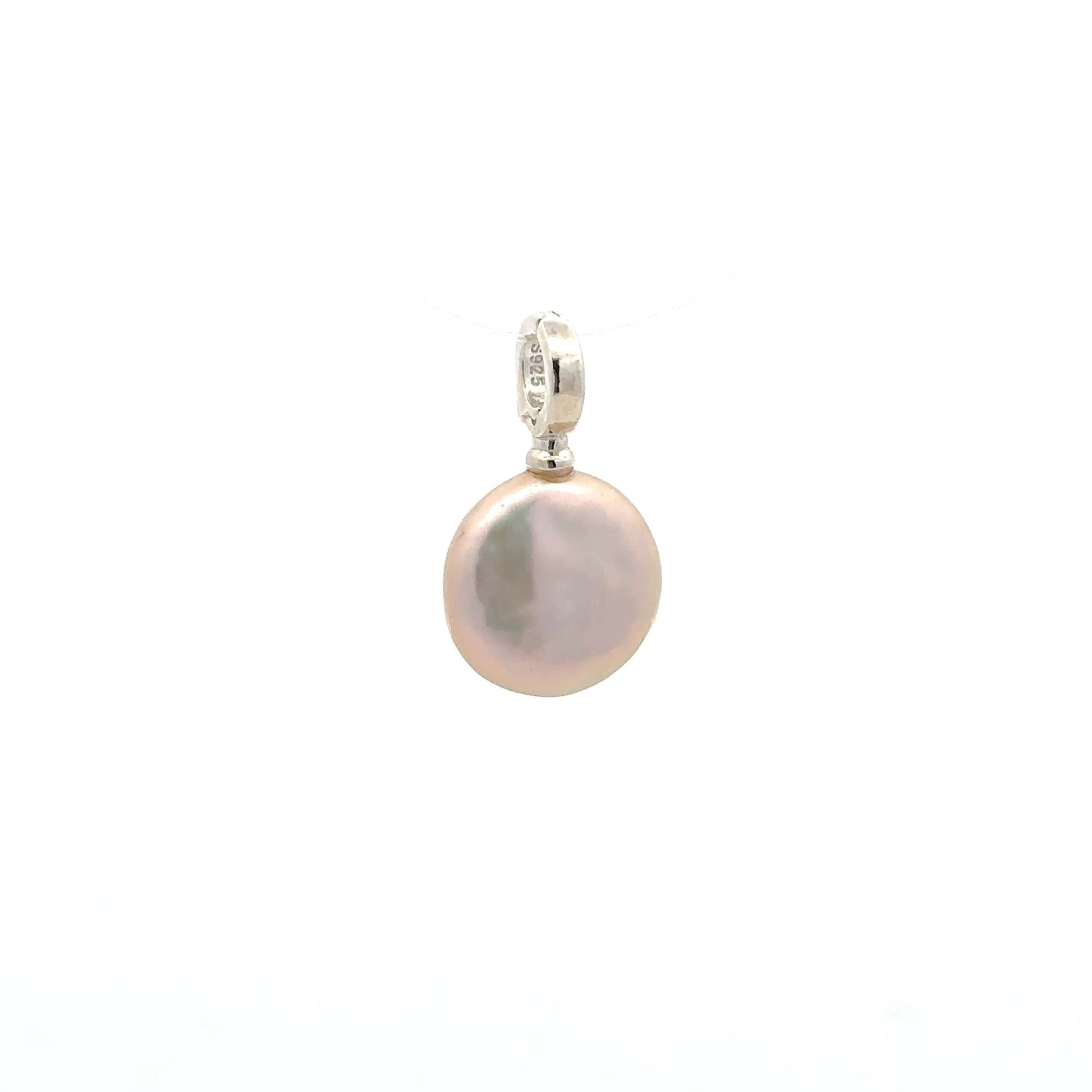 925 Sterling Silver Charm Freshwater Pearl Pendant Charm - Rafant
