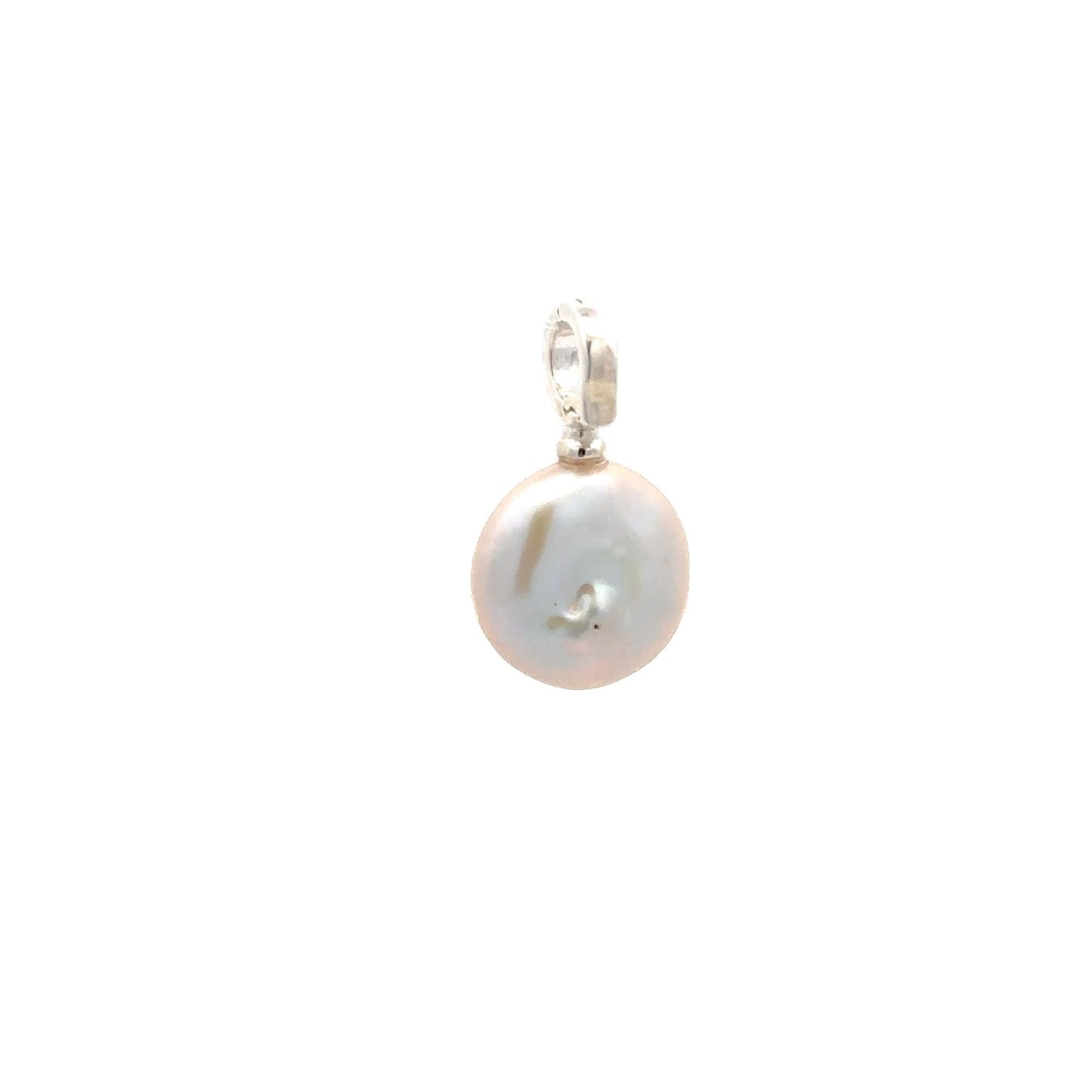 925 Sterling Silver Charm Freshwater Pearl Pendant Charm - Rafant