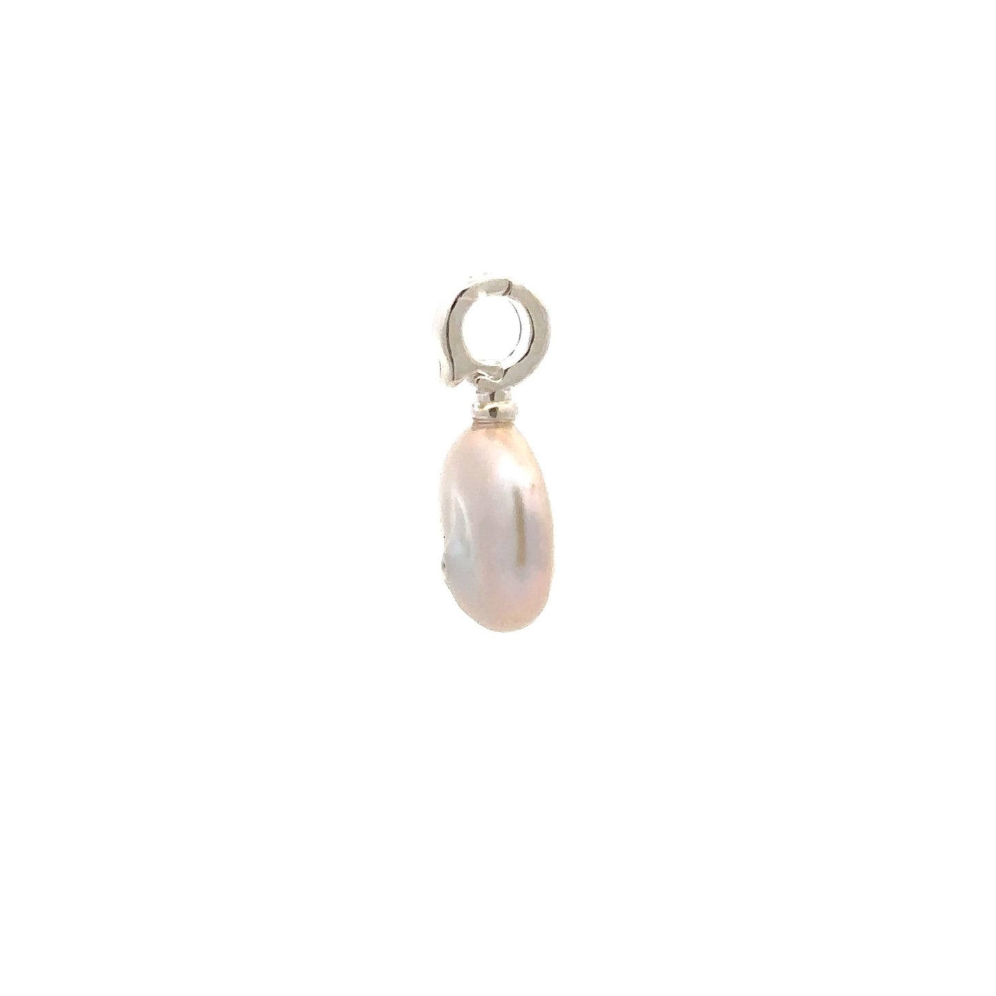 925 Sterling Silver Charm Freshwater Pearl Pendant Charm - Rafant