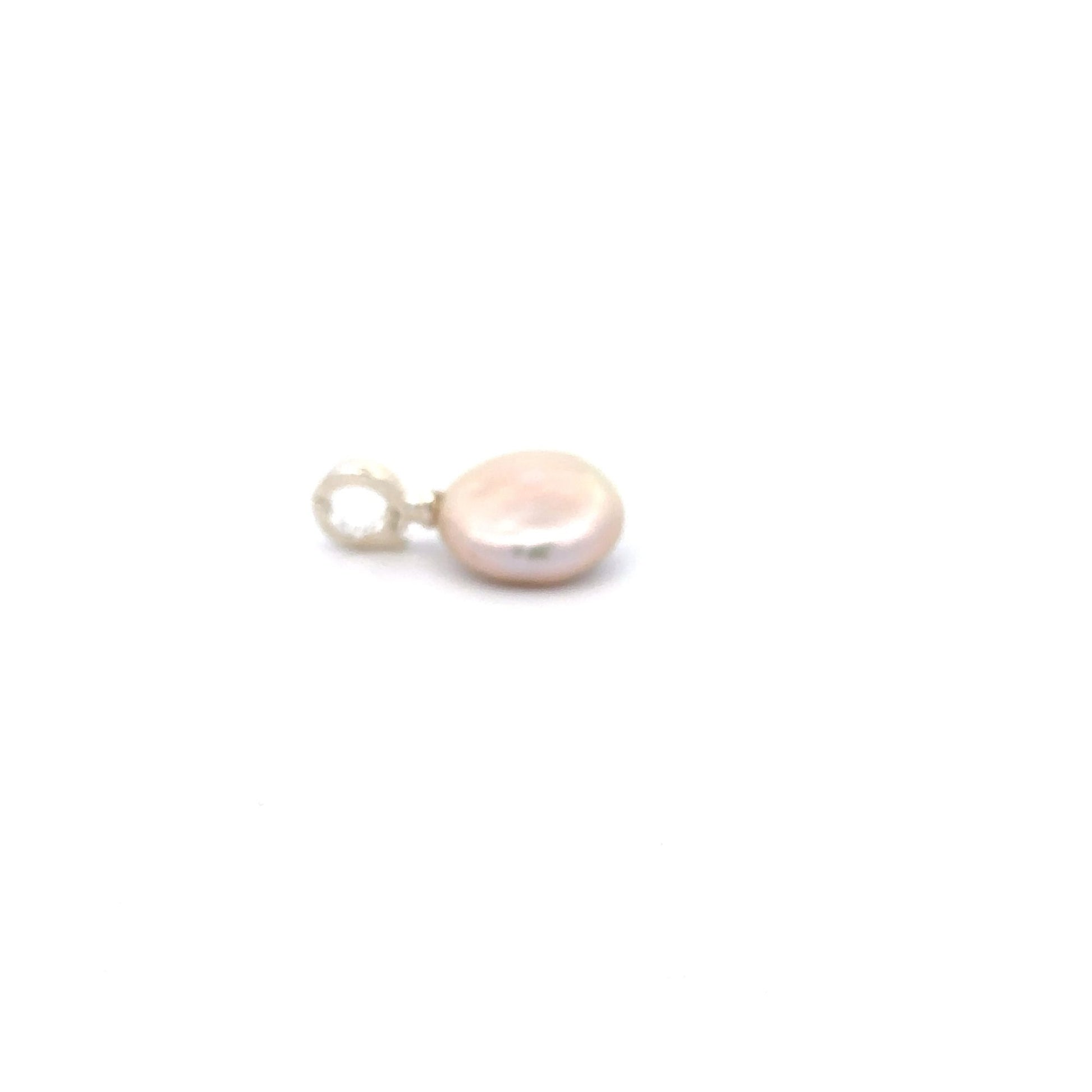 925 Sterling Silver Charm Freshwater Pearl Pendant Charm - Rafant