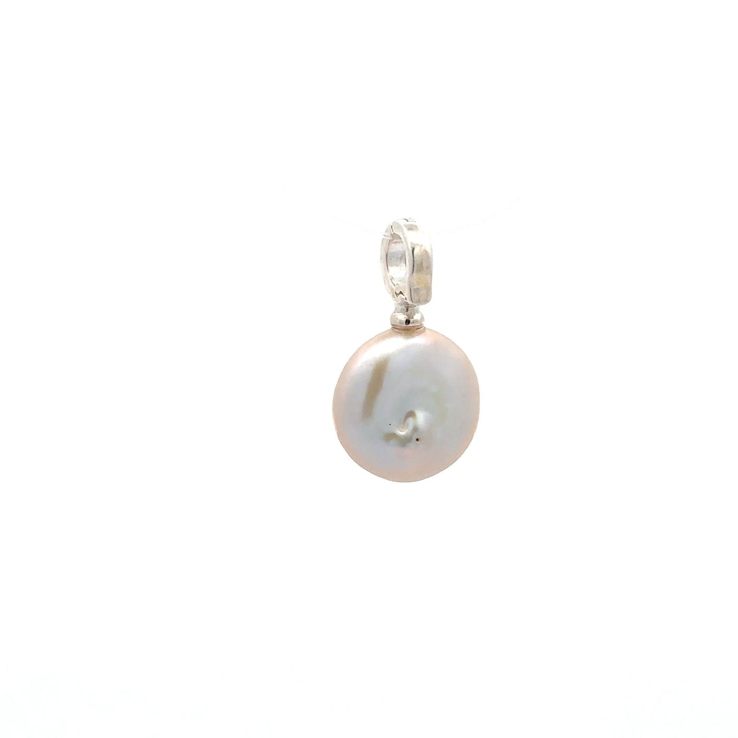 925 Sterling Silver Charm Freshwater Pearl Pendant Charm - Rafant