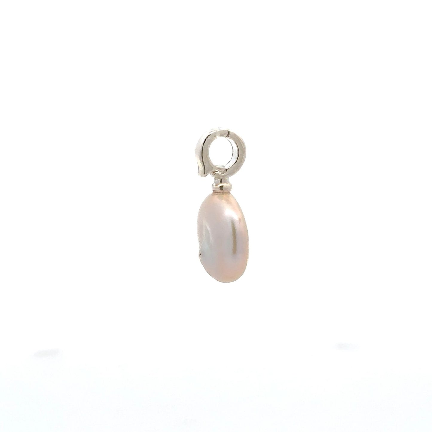 925 Sterling Silver Charm Freshwater Pearl Pendant Charm - Rafant