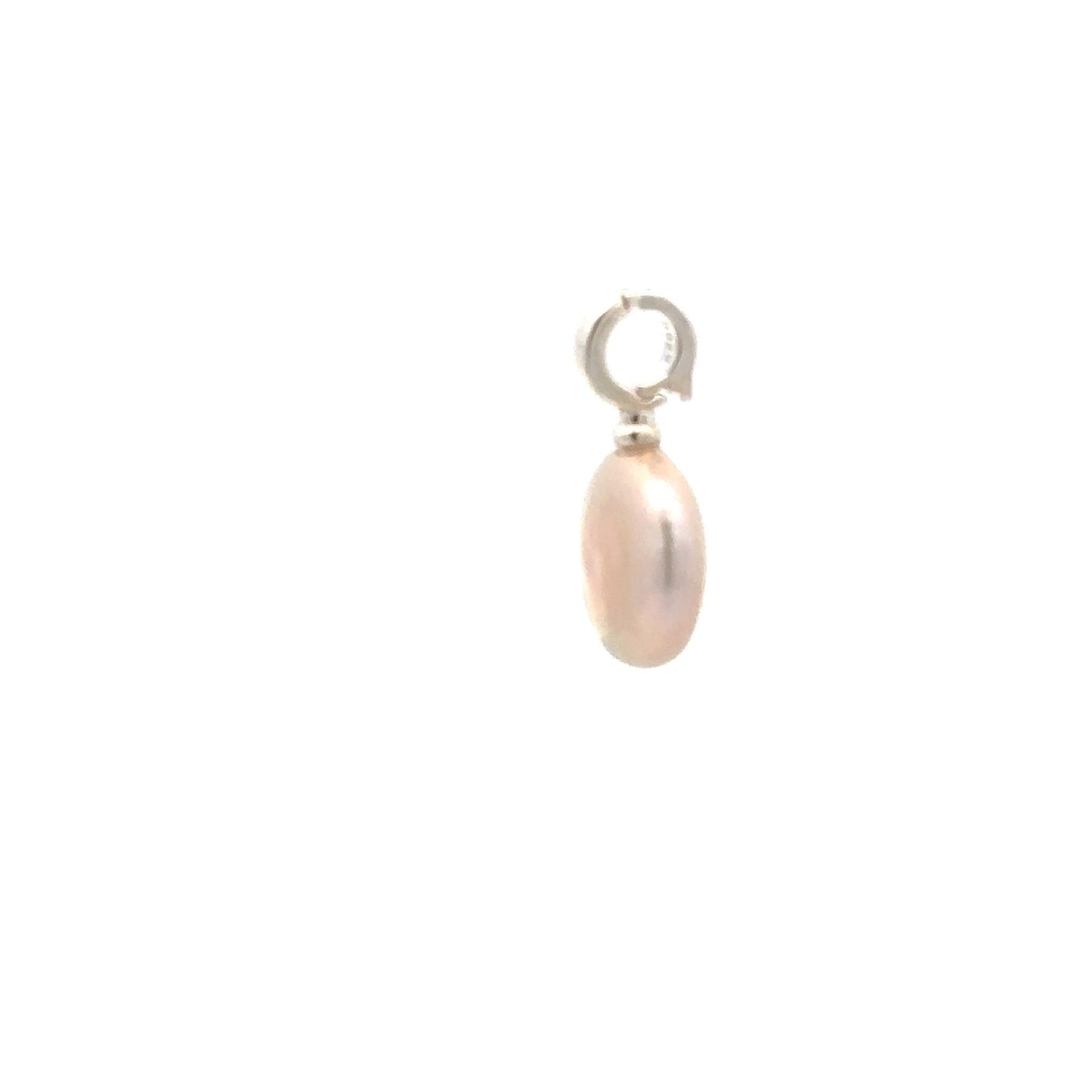 925 Sterling Silver Charm Freshwater Pearl Pendant Charm - Rafant
