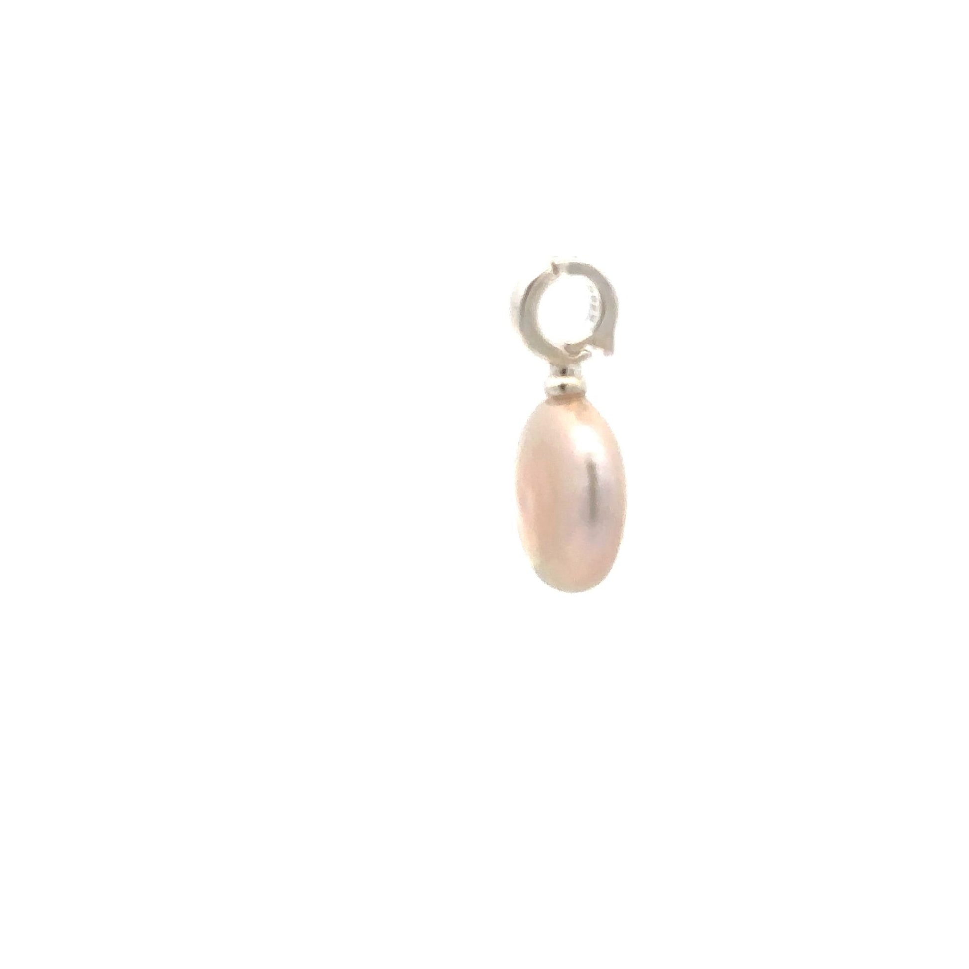 925 Sterling Silver Charm Freshwater Pearl Pendant Charm - Rafant