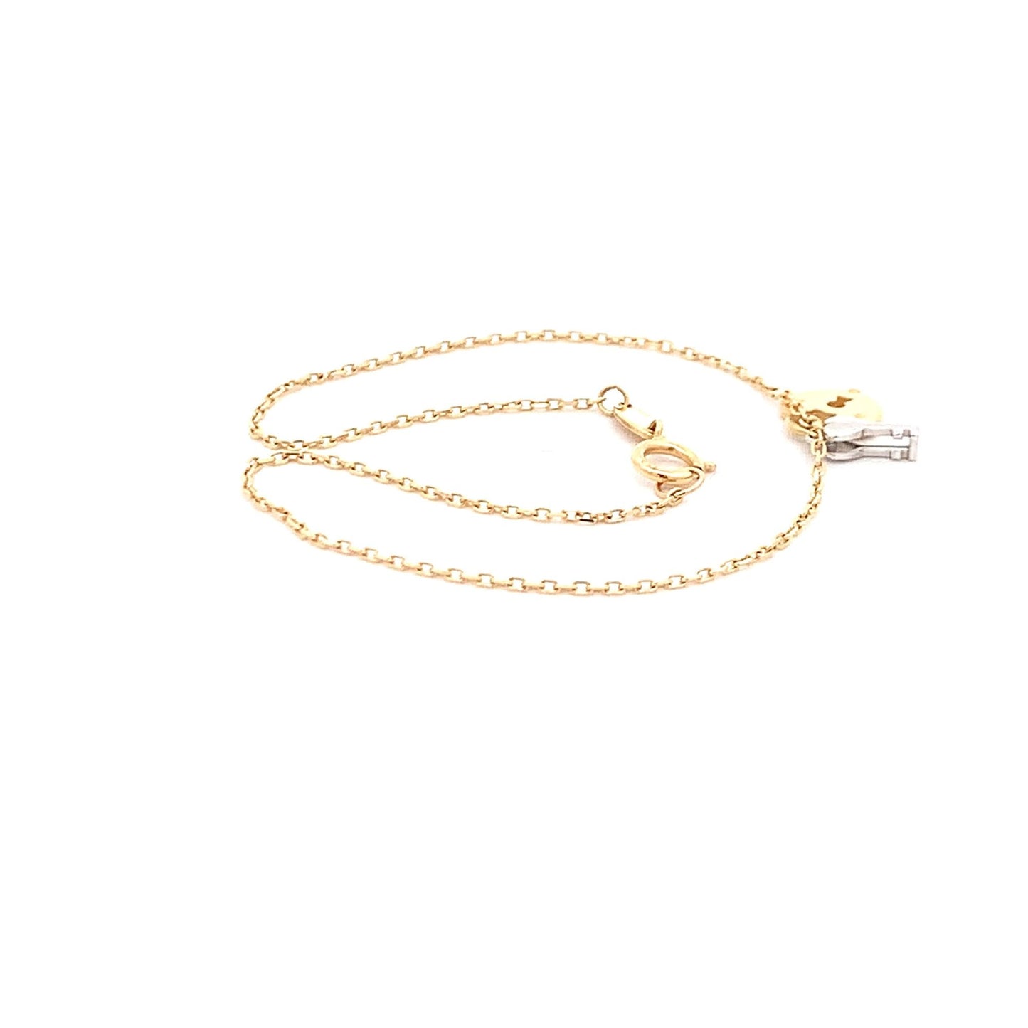 18K Gold Two Tone Gold Bracelet Charms Size 7.5 inches - Rafant