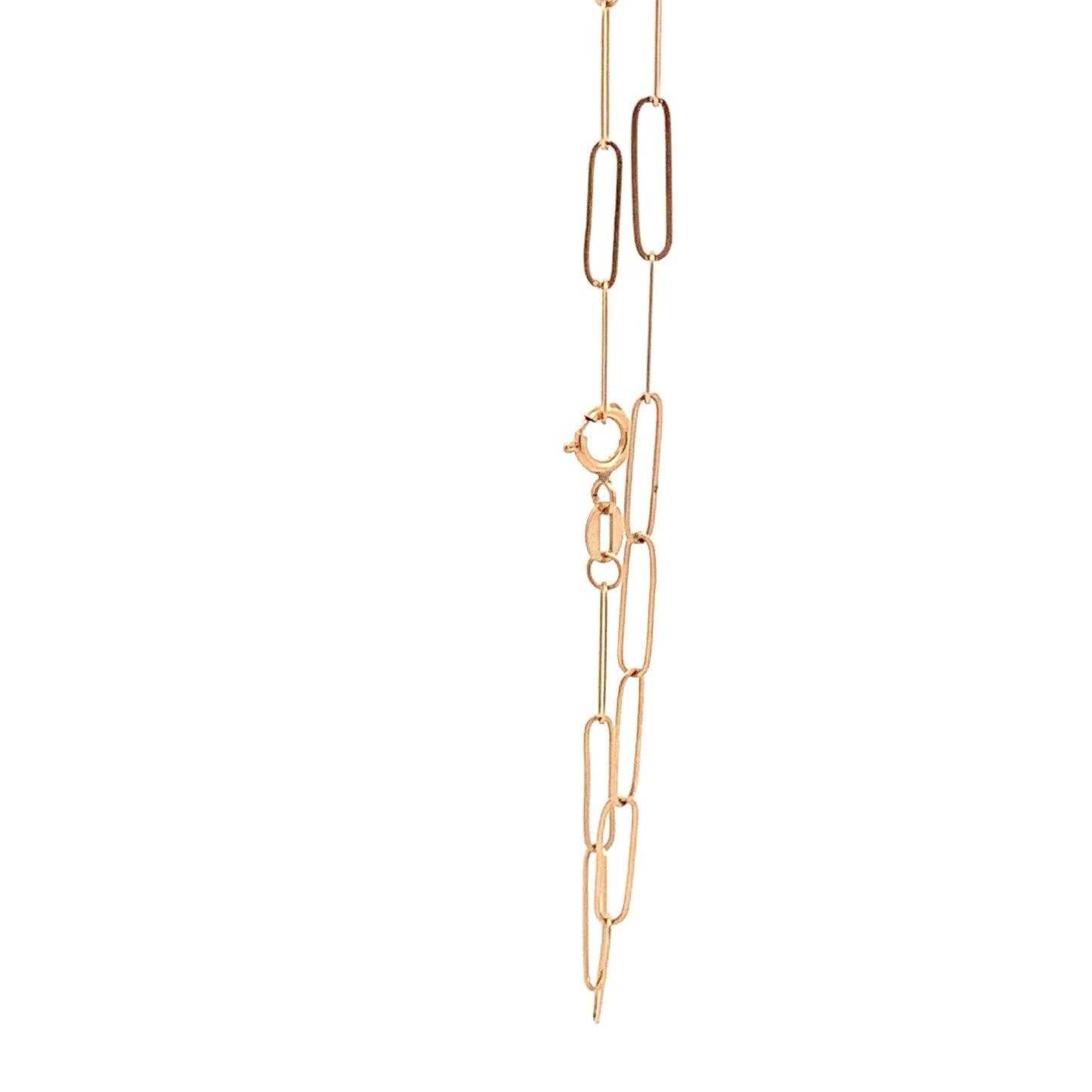 18K Yellow Gold Bracelet Paperclip 1 gram Size 8 inches - Rafant