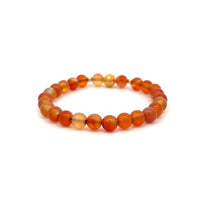 Load image into Gallery viewer, 18K Gold Money Ball Lucky Charm Beads Bracelet Gemstones Carnelian 6mm - Rafant
