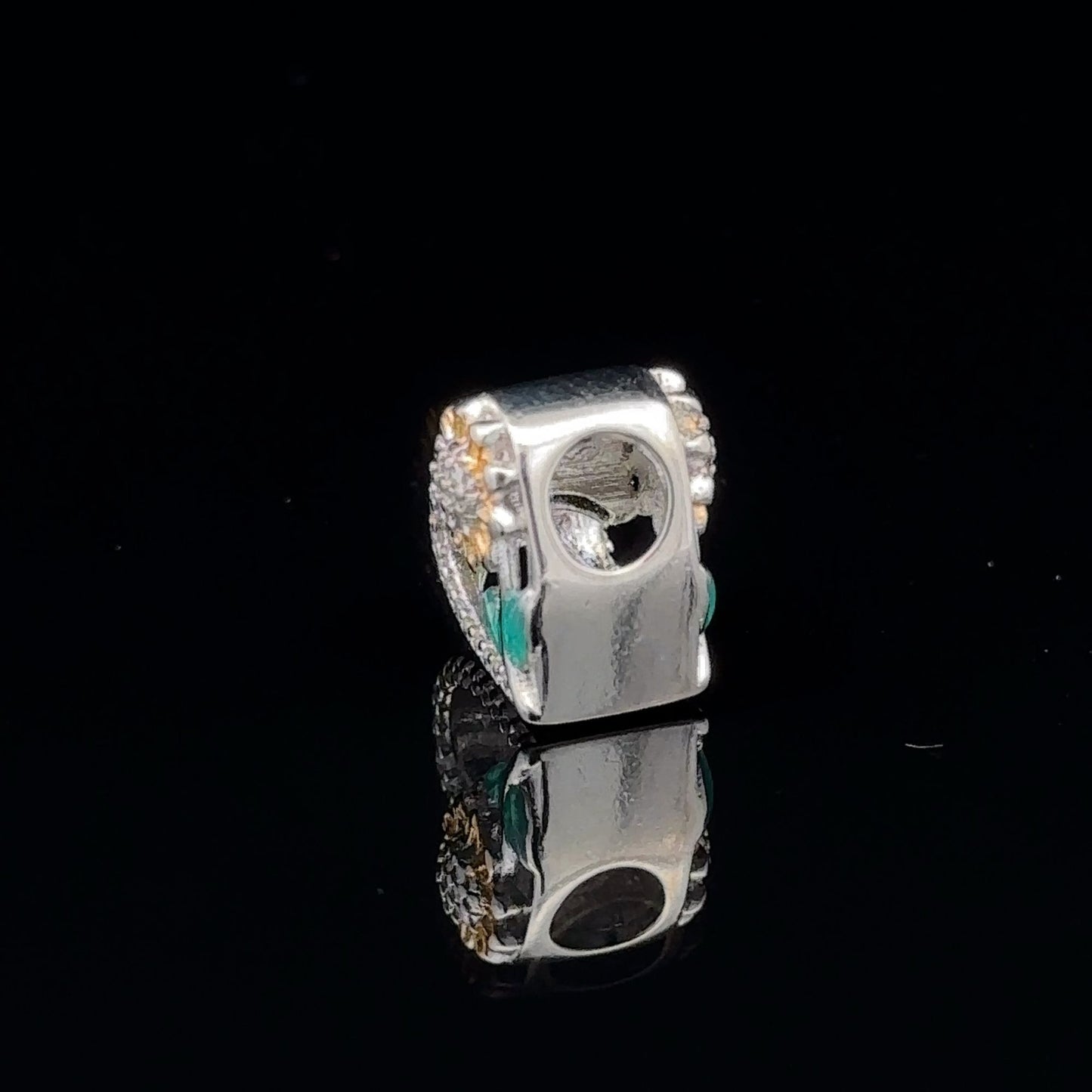 925 Sterling Silver Charm Bead Heart Flower For Charm Bracelet Necklace - Rafant