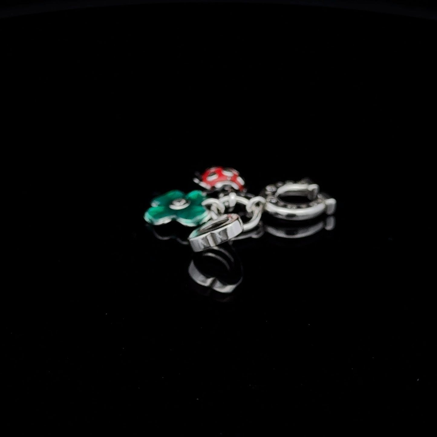 925 Sterling Silver Charm Bead Insect Beetle Horseshoe Flower For Charm Bracelet Necklace - Rafant