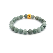 Load image into Gallery viewer, 18K Gold Money Bag Lucky Charm Beads Bracelet Gemstones Natural Burmese Jade 6mm - Rafant
