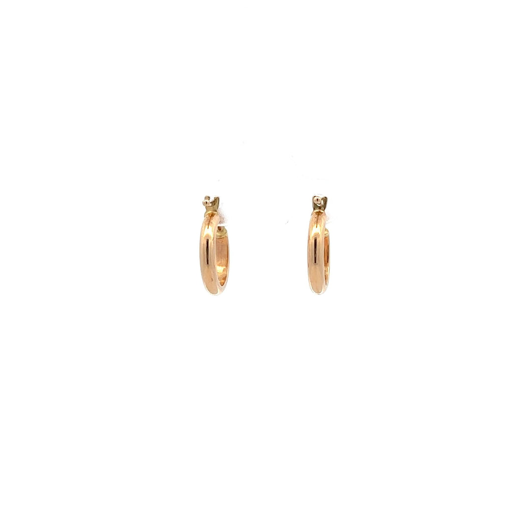 18K Gold Earrings Hoops Polished Small 1.18 grams - Rafant