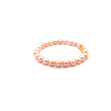 Load image into Gallery viewer, 18K Gold Pixiu Piyao Bracelet Gemstones Natural Freshwater Pink Pearls 7-8mm
